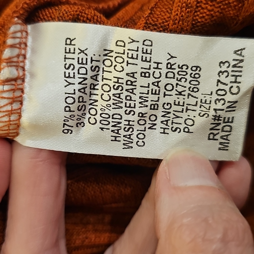 Umgee Rust Ribbed Crew Neck Sweater L NWT - Picture 2 of 7